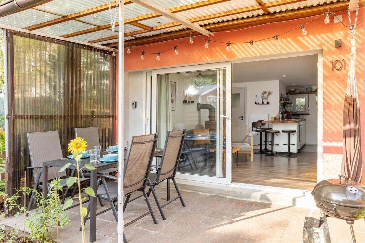 Am Grimnitzsee gemütliches Tiny House Bungalow mit Sauna und Kamin Joachimsthal Exterior foto